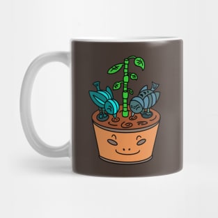 Little birds with flower pot Mug